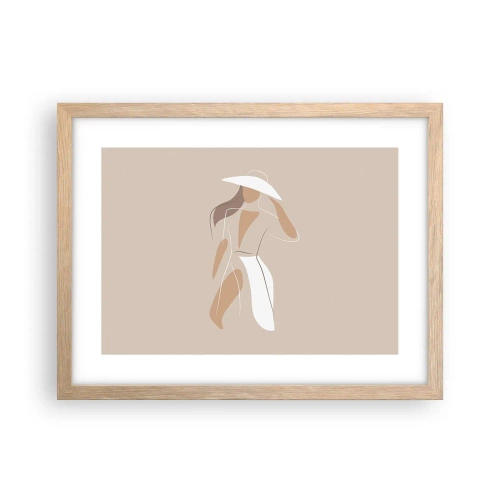 Plagát v ráme zo svetlého duba - Móda je zábava - 40x30 cm