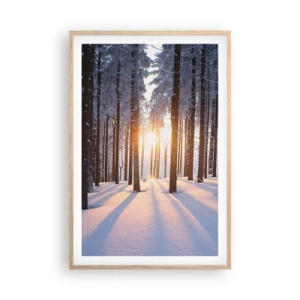 Plagát v ráme zo svetlého duba - Jasne čierne na bielom - 61x91 cm