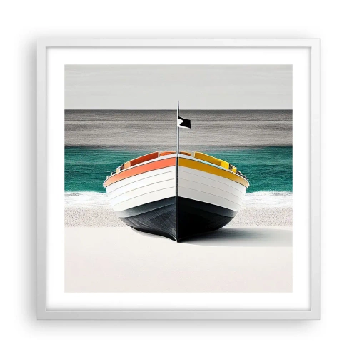 Plagát v bielom ráme - Na správnom mieste - 50x50 cm