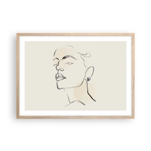 Plagát v ráme zo svetlého duba - Hrdý pohľad - 70x50 cm
