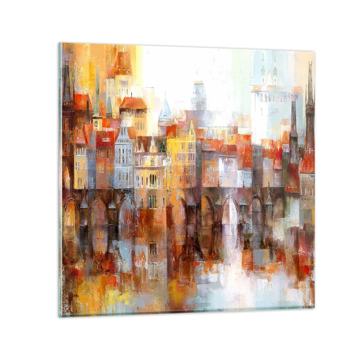 Obraz na skle - Pod mostom je tiež krásne - 30x30 cm