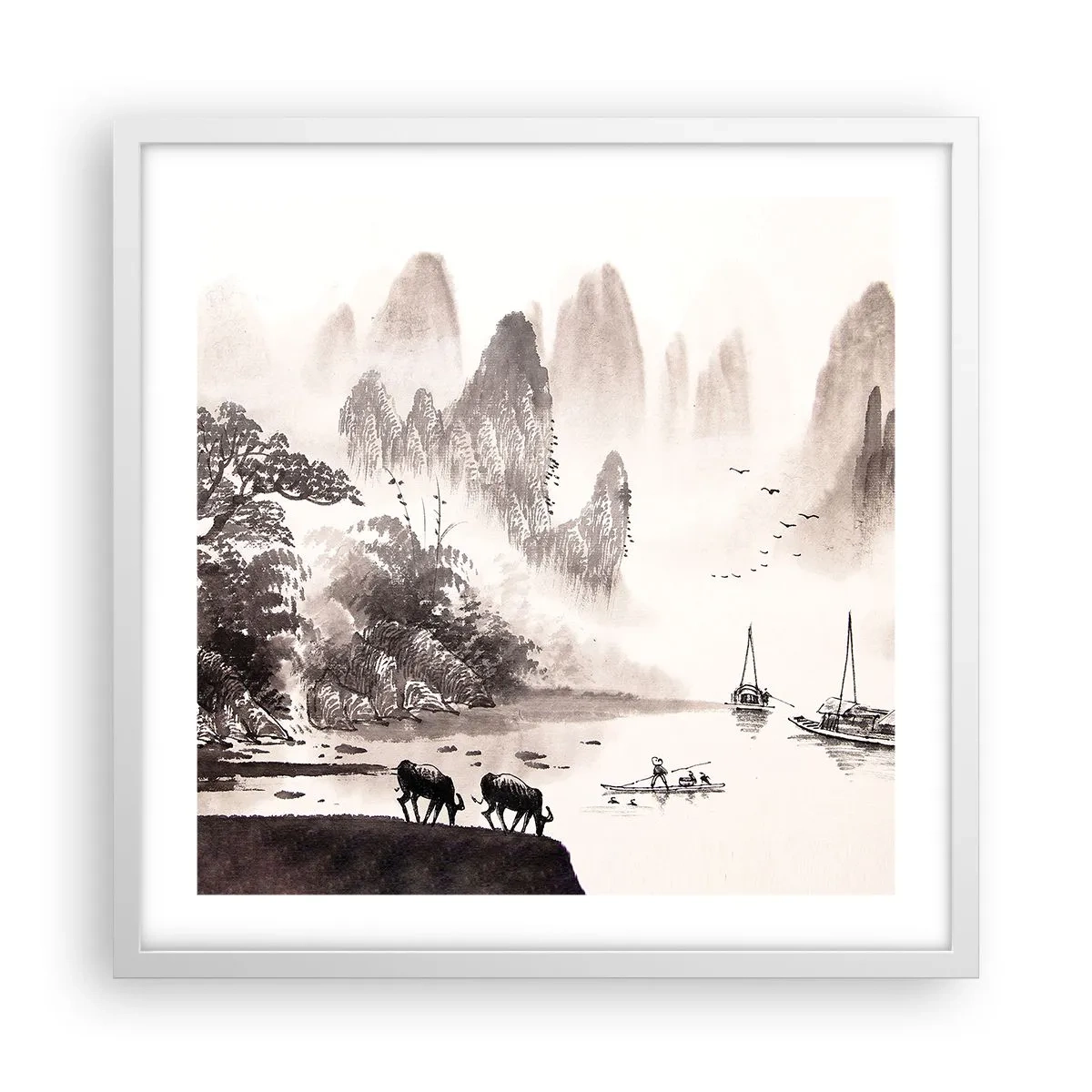 Plagát v bielom ráme - Exotická všednosť Východu - 50x50 cm