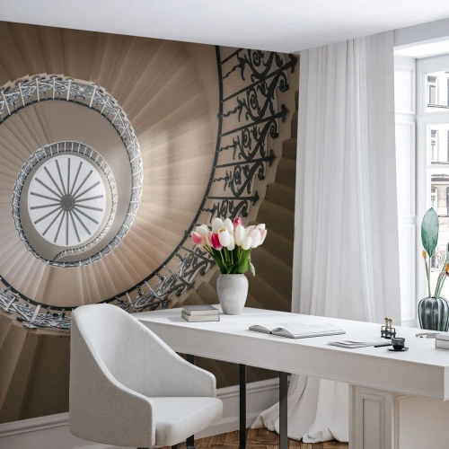 Fototapeta Premium Sand - Vnútri mušle - Schody, Kučeravý, Ornament - 100x70 cm