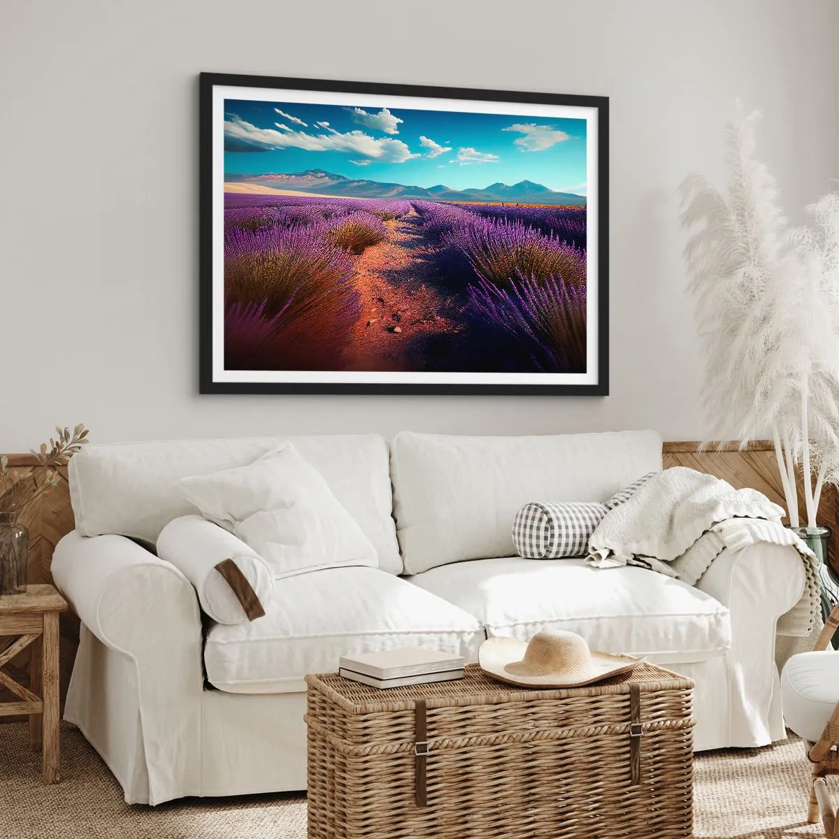 Plagát v čiernom ráme - Voňavé polia - 70x50 cm