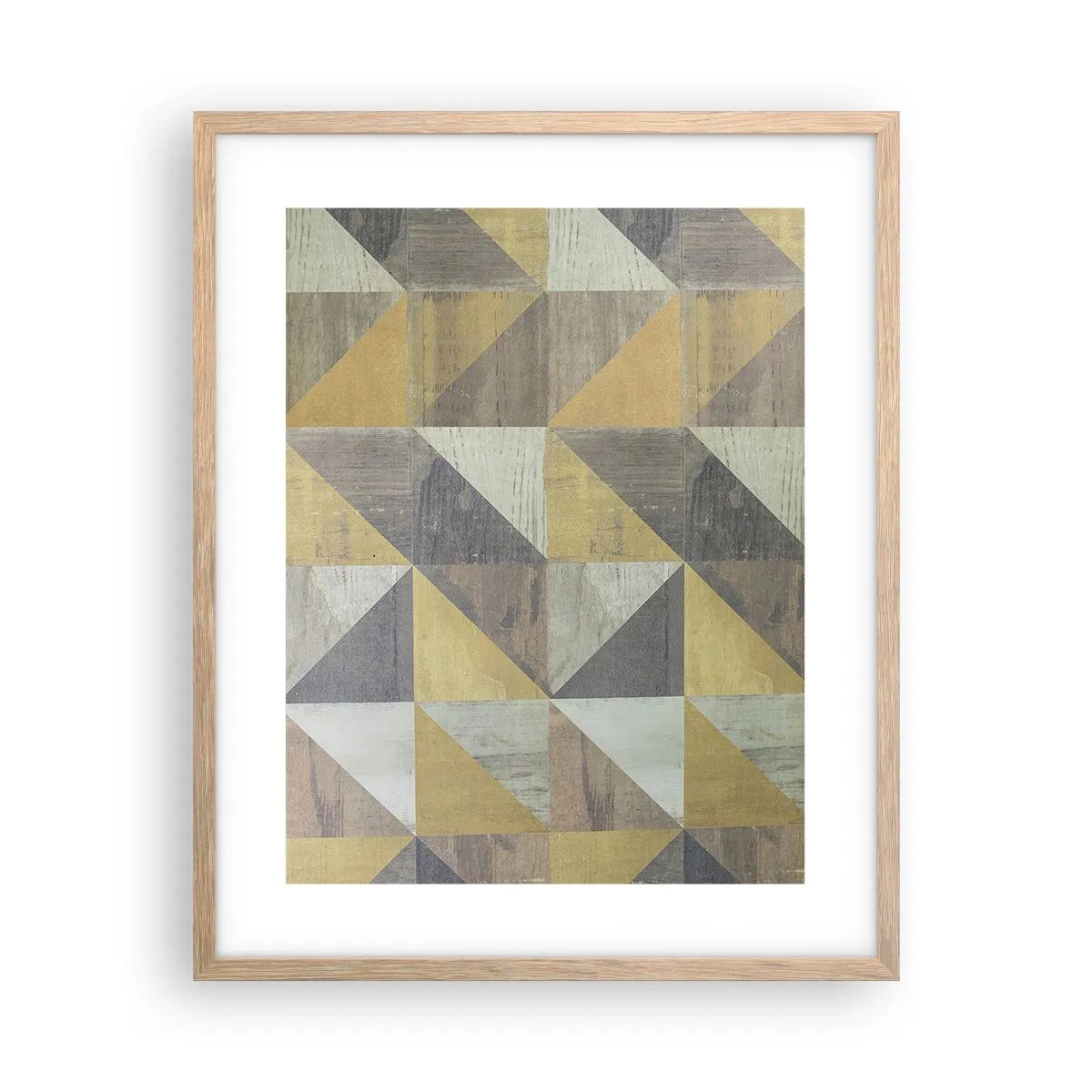 Plagát v ráme zo svetlého duba - V uhle trojuholníka - 40x50 cm