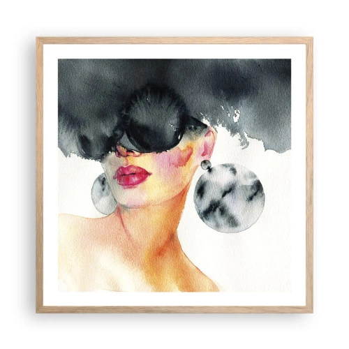Plagát v ráme zo svetlého duba - Tajomstvo elegancie - 60x60 cm