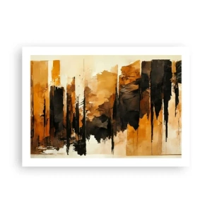 Plagát - Harmónia čiernej a zlatej - 70x50 cm