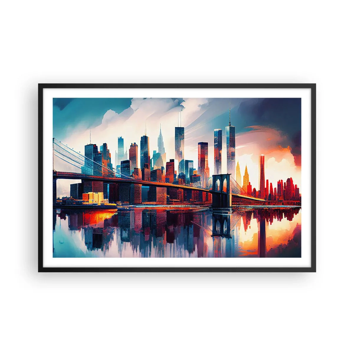 Plagát v čiernom ráme - Famózny New York - 91x61 cm