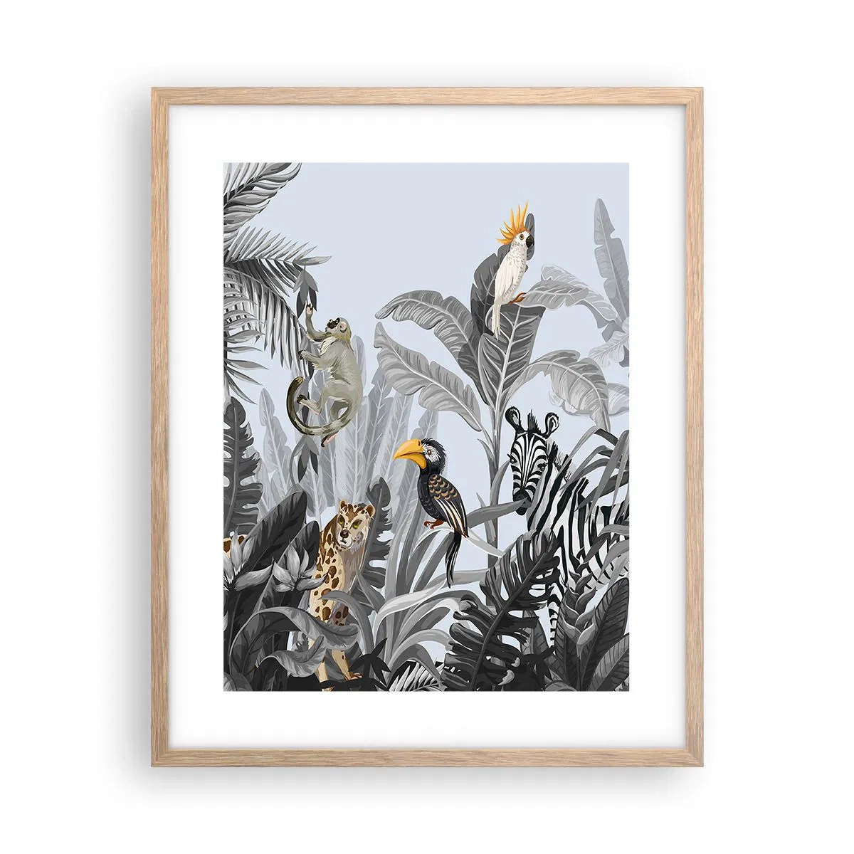Plagát v ráme zo svetlého duba - Africká rozprávka - 40x50 cm