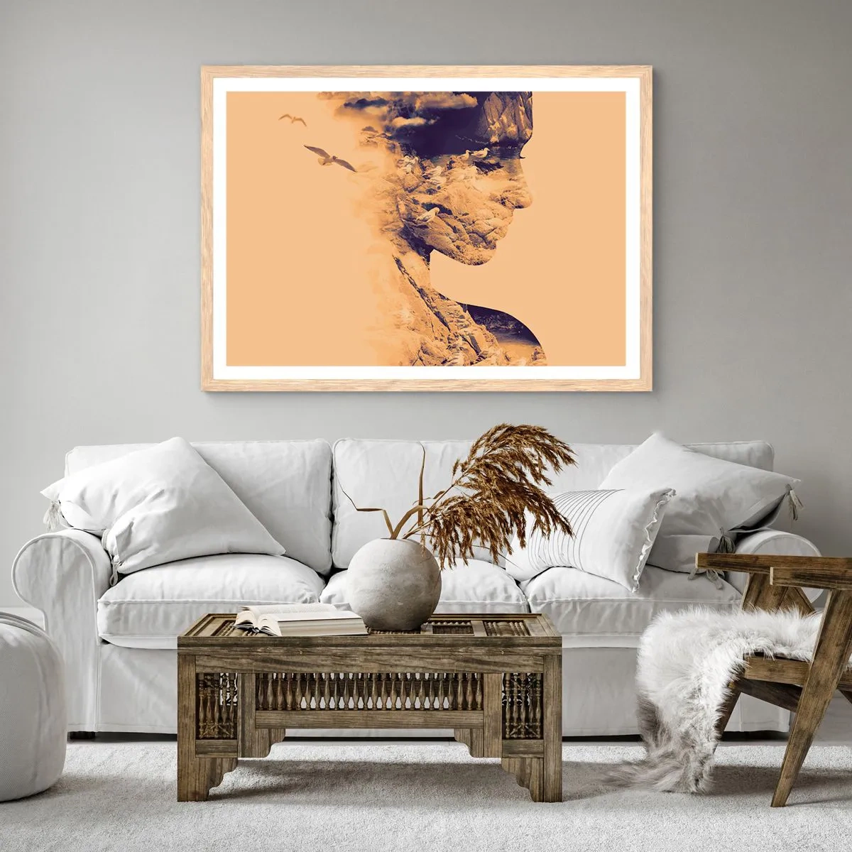 Plagát v ráme zo svetlého duba - Krásna od prírody - 100x70 cm