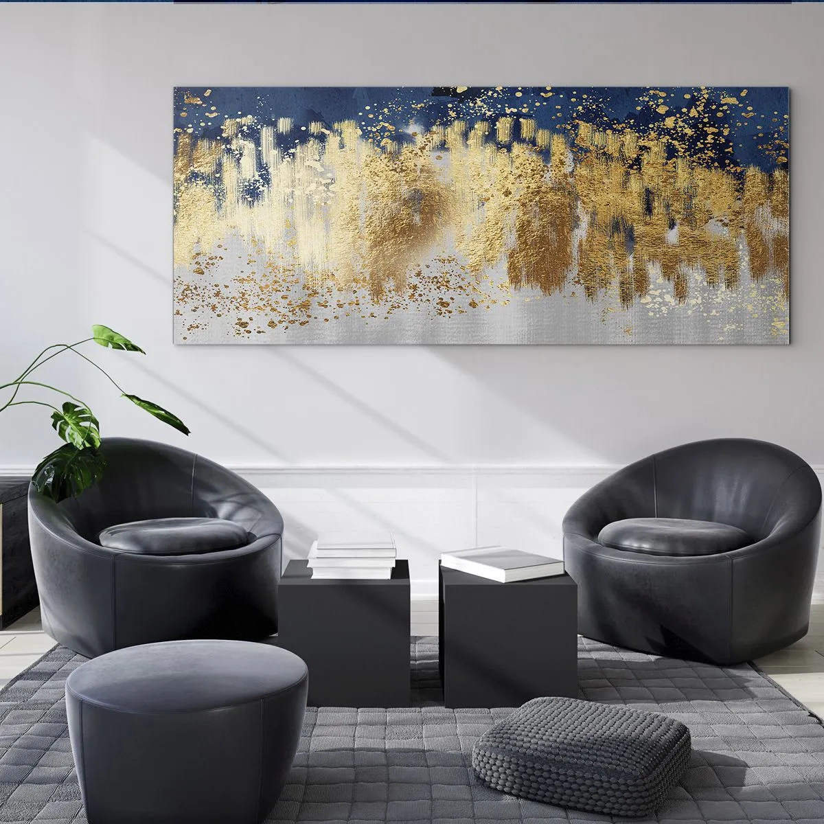 Obraz na skle - Moderná kompozícia s iskrou - 100x40 cm