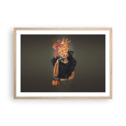 Plagát v ráme zo svetlého duba - Kúzlo čarodejnice - 70x50 cm