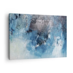 Obraz na plátne - Abstraktné ťahy štetcom v odtieňoch modrej - 70x50cm - Rapsódia v modrom - Moderná nástenná dekorácia do obývacej izby a spálne ARTTOR