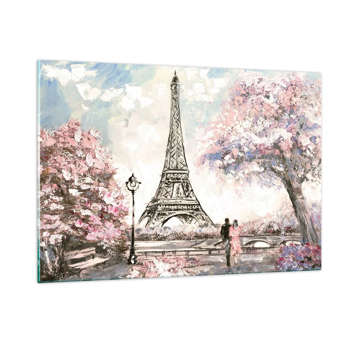 Obraz na skle - Aprílová prechádzka Parížom - 120x80 cm