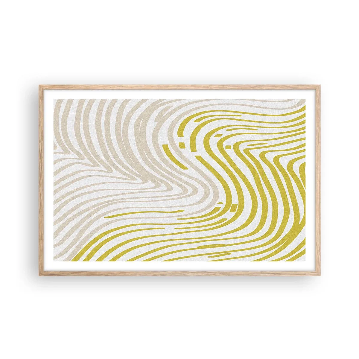 Plagát v ráme zo svetlého duba - Kompozícia s miernym ohybom - 91x61 cm