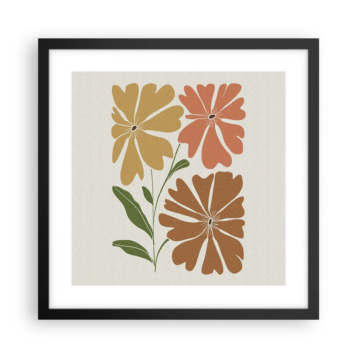 Plagát v čiernom ráme - Príroda a geometria - 40x40 cm