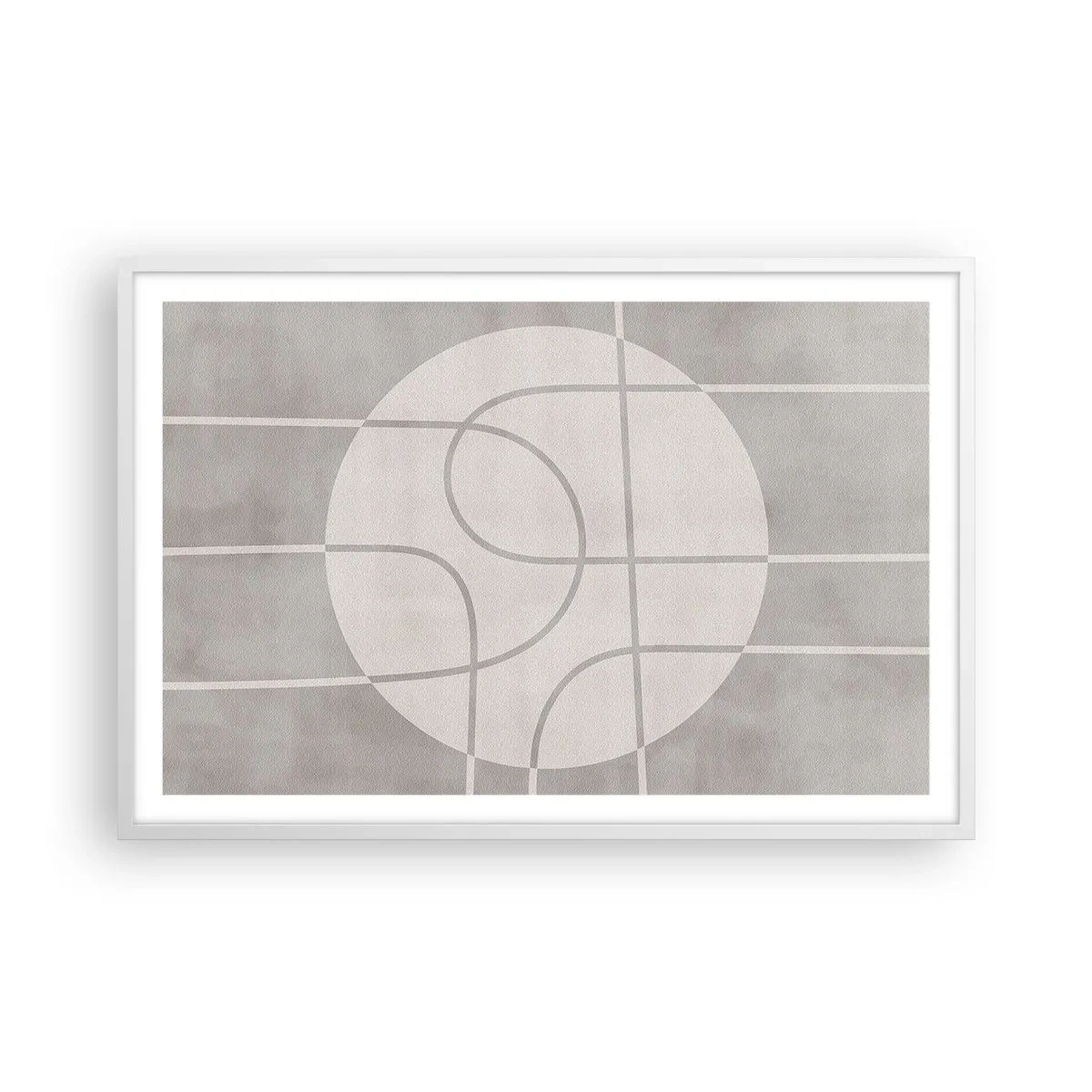 Plagát v bielom ráme - Kruhovo a priamo - 91x61 cm