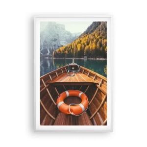 Plagát v bielom ráme - Horská túra - 61x91 cm