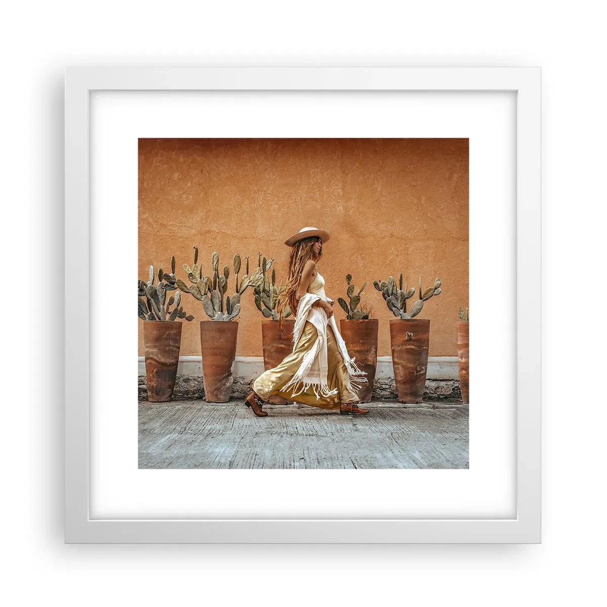 Plagát v bielom ráme - V hippie štýle - 30x30 cm