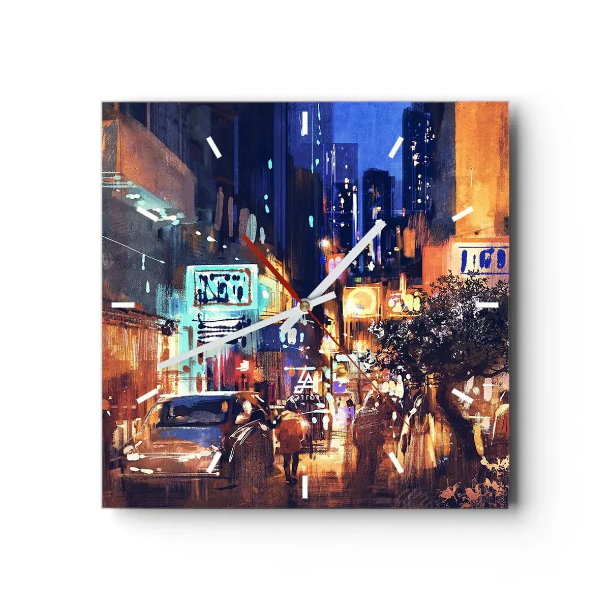 Nástenné hodiny - A mesto nespí - 30x30 cm