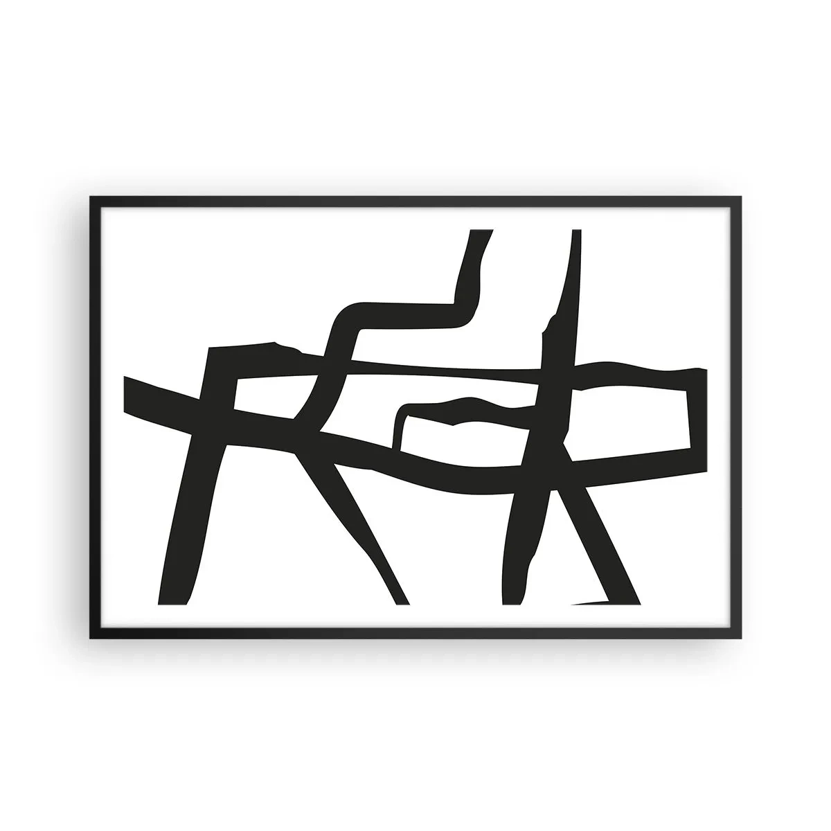 Plagát v čiernom ráme - Čiernobiela konštrukcia - 91x61 cm