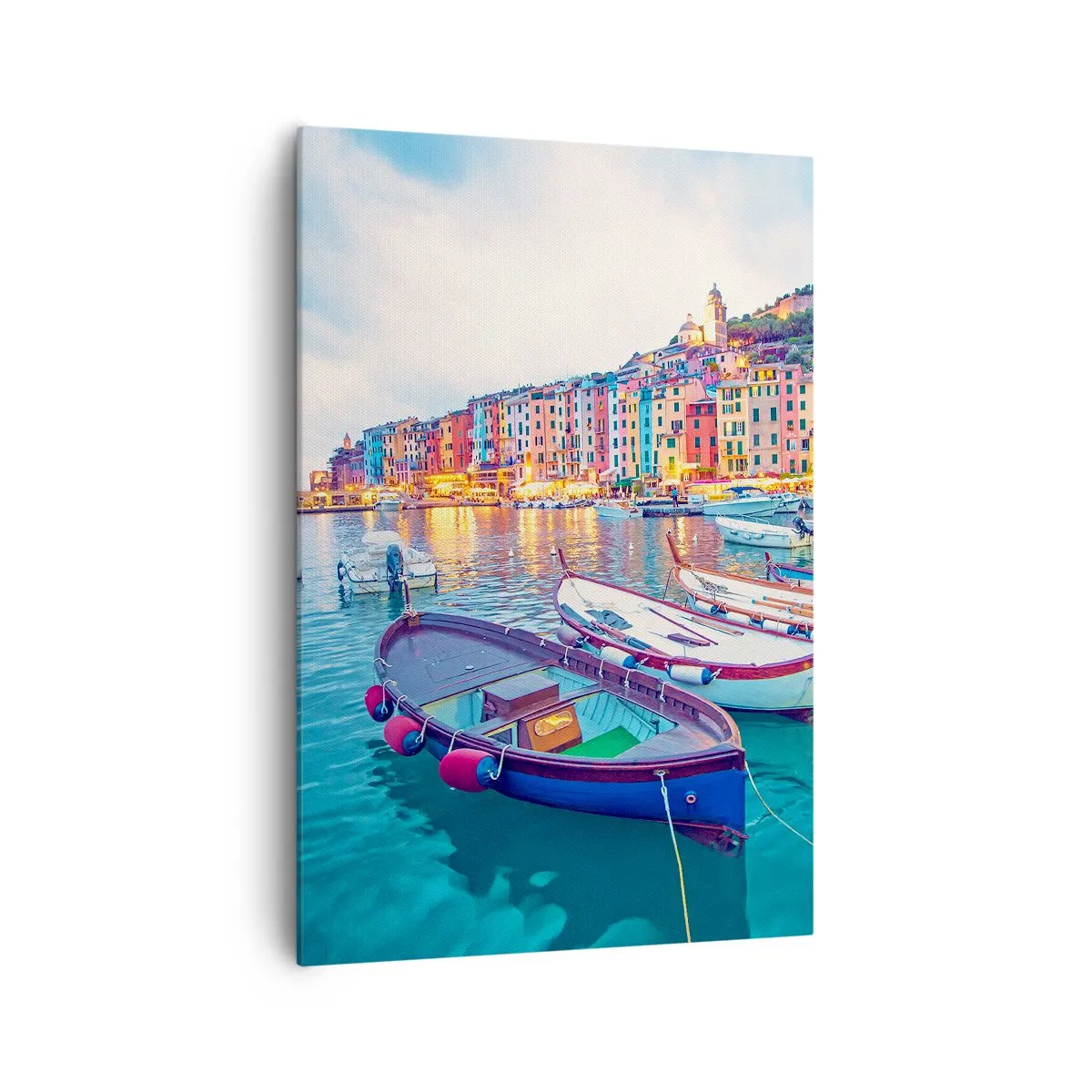 Obraz na plátne - Farebný večer v prístave - 70x100 cm