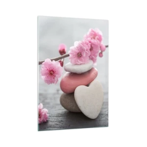 Obraz na skle - Blaženosť s višňovým kvetom - 70x100 cm