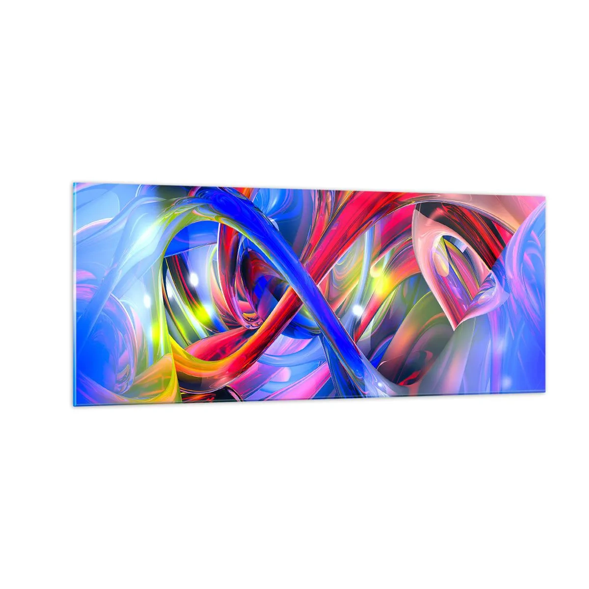 Obraz na skle - Tanec farieb - 100x40 cm