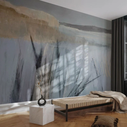 Fototapeta Premium Sand - Zimné polia - Svetlý, Minimalizmus, Kus - 100x70 cm