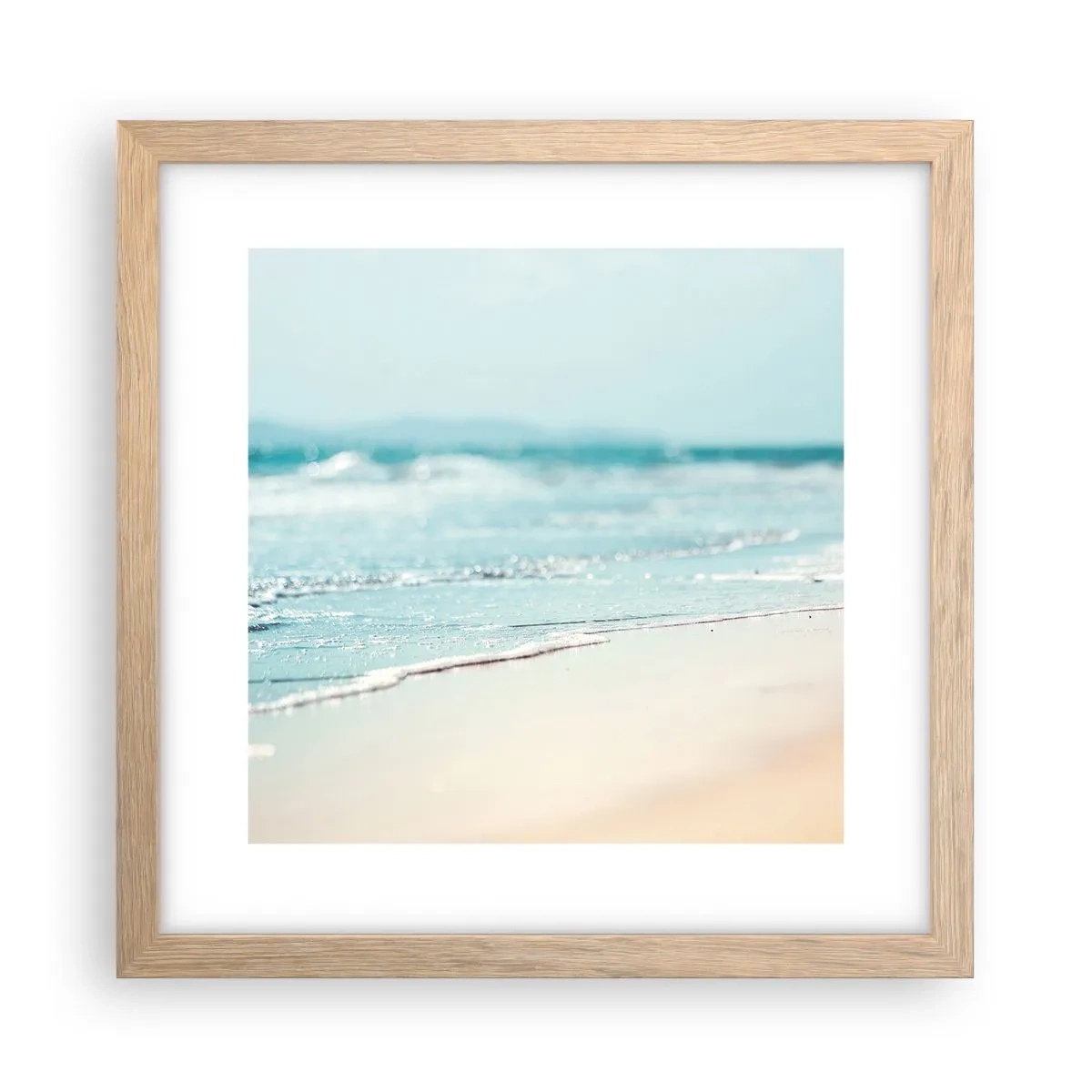 Plagát v ráme zo svetlého duba - Teplo a hluk - 30x30 cm