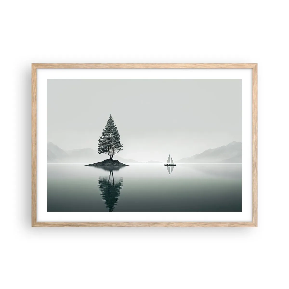 Plagát v ráme zo svetlého duba - Snívanie - 70x50 cm
