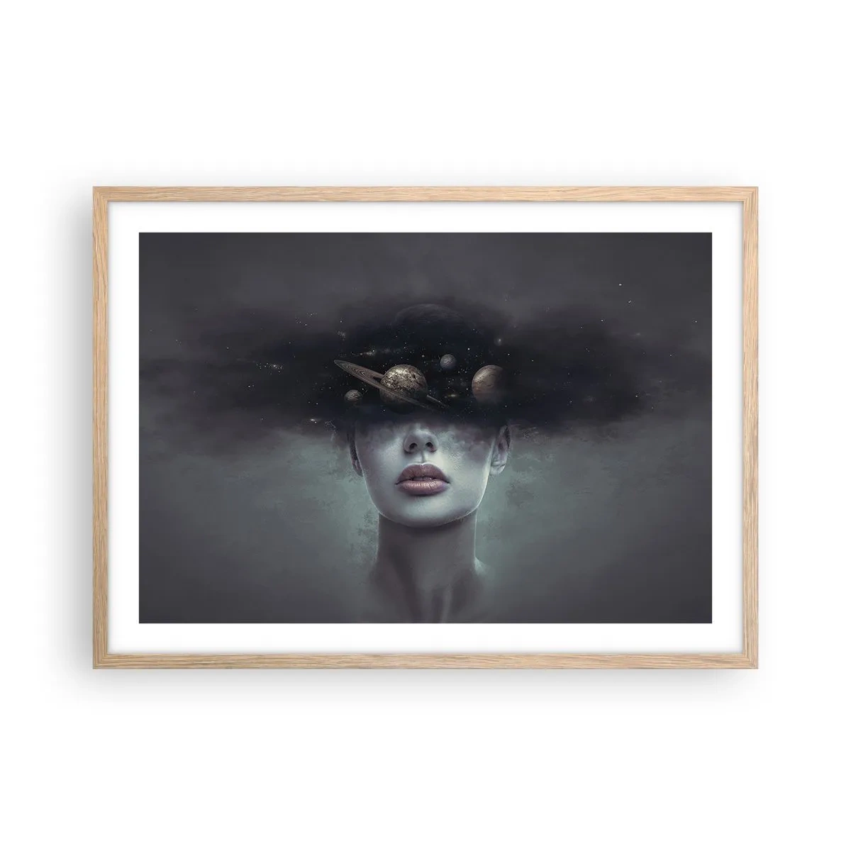 Plagát v ráme zo svetlého duba - A planéty… - 70x50 cm