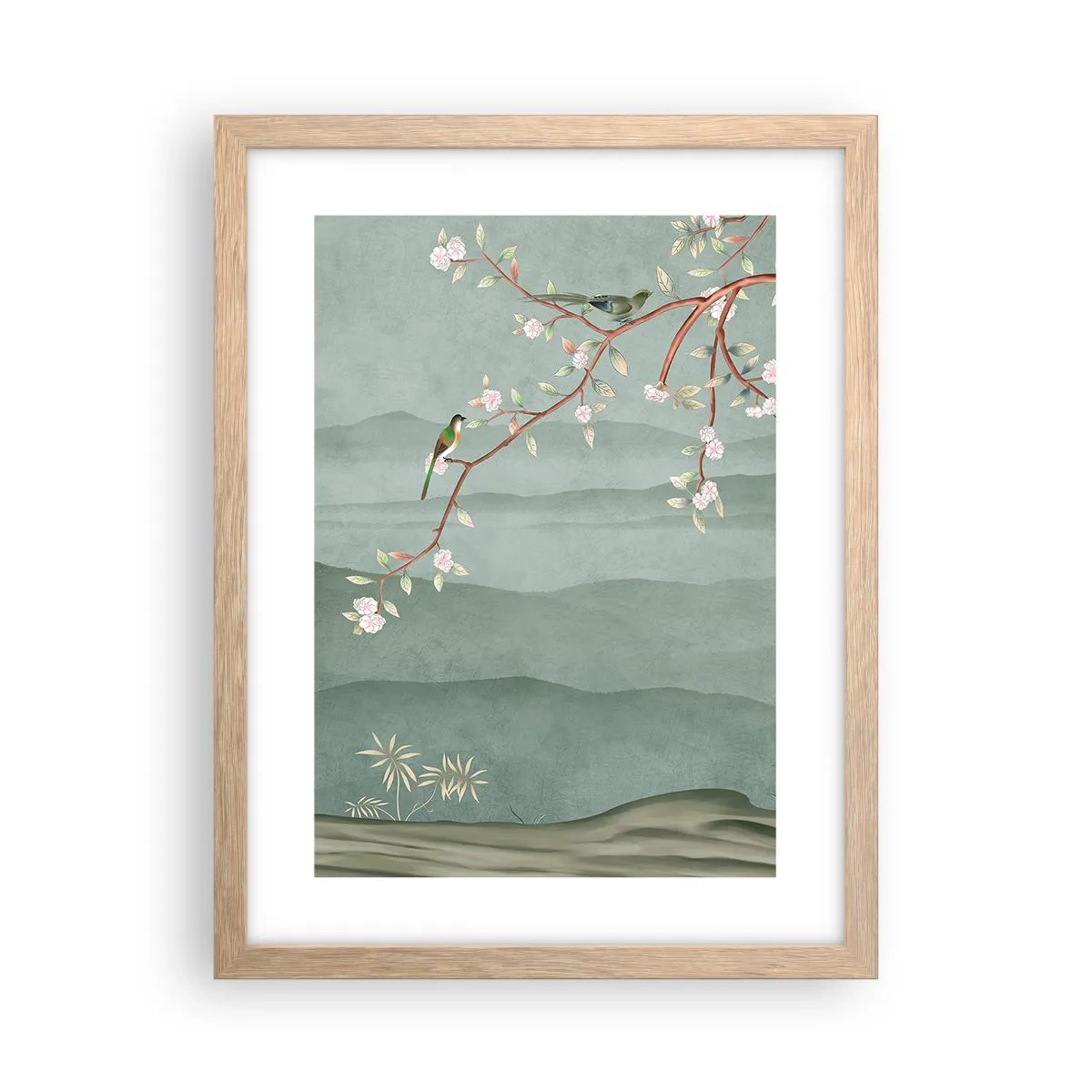 Plagát v ráme zo svetlého duba - Jar je tu - 30x40 cm