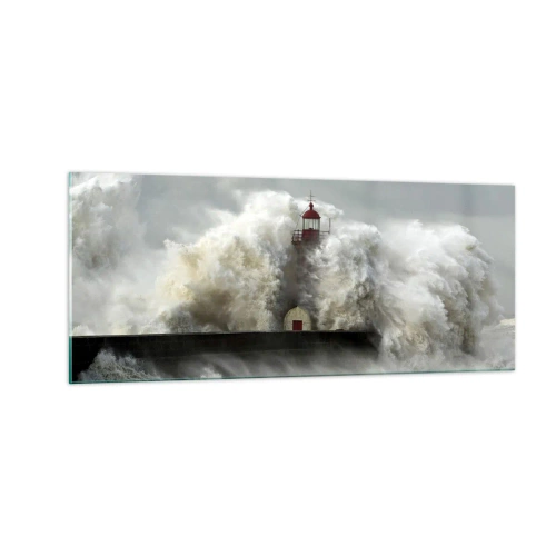 Obraz na skle - Hnev oceánu - 100x40 cm