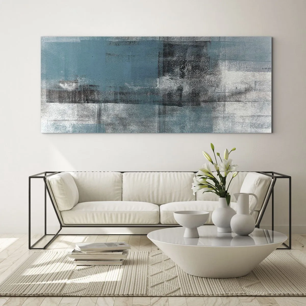 Obraz na skle - Voda a vzduch - 90x30 cm
