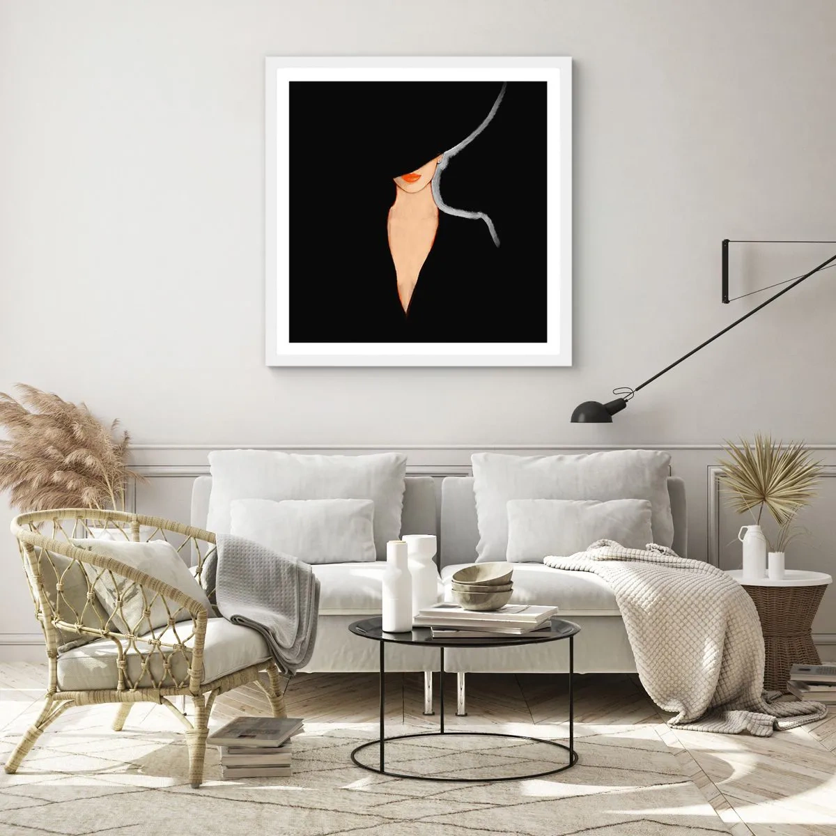 Plagát v bielom ráme - Elegancia a štýl - 30x30 cm