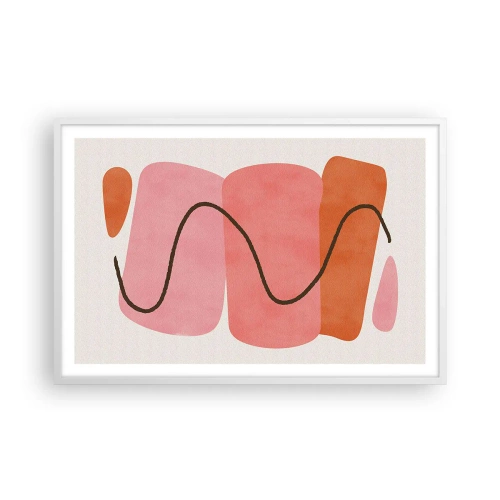 Plagát v bielom ráme - Jemný pohyb foriem - 91x61 cm