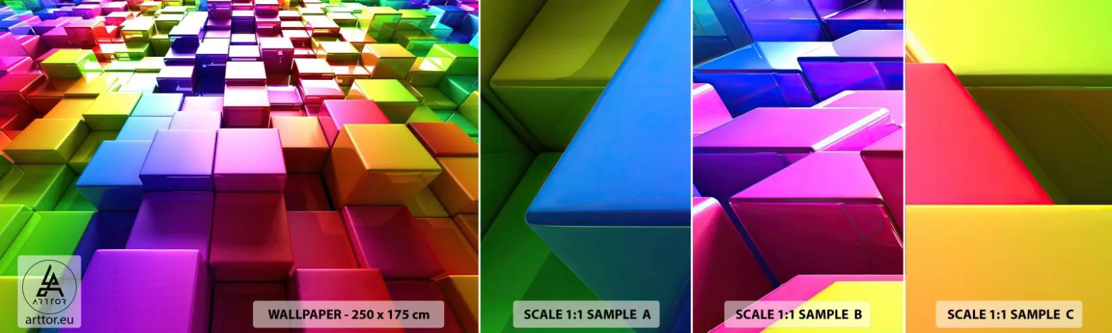 Vzorka Fototapeta Standard Eco - Op-artové spoločne v tíme - Abstrakcia, Grafika, 3D - 100x30 cm