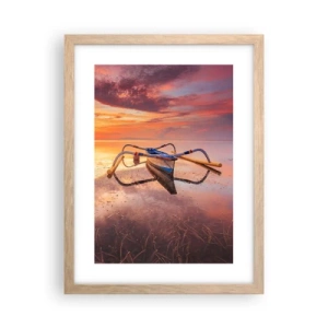 Plagát v ráme zo svetlého duba - Pokoj tropického večera - 30x40 cm