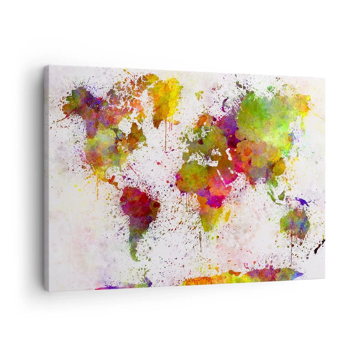 Obraz na plátne - Farebná mapa sveta v abstraktnom štýle - 70x50cm - Prišlo to nejako samo - Moderná nástenná dekorácia do obývacej izby a spálne ARTTOR