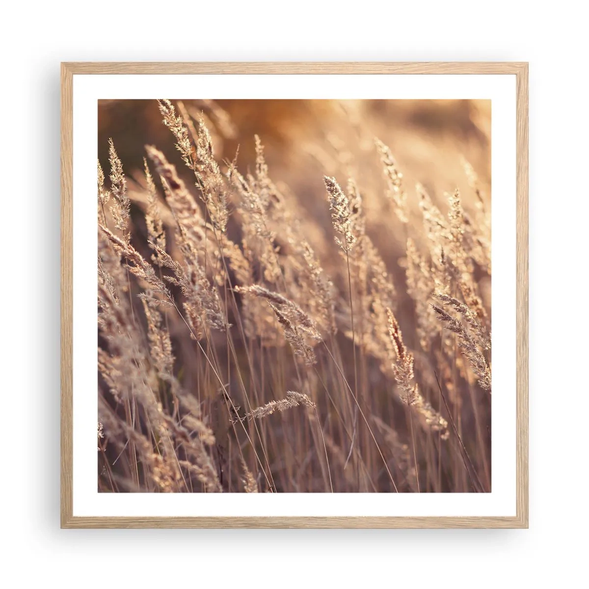 Plagát v ráme zo svetlého duba - Pripravení privítať jeseň - 60x60 cm