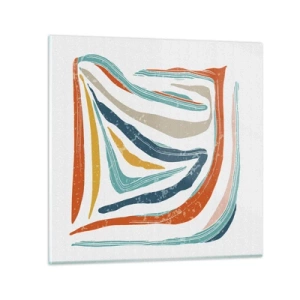 Obraz na skle - Priateľsky usmievavá abstrakcia - 70x70 cm