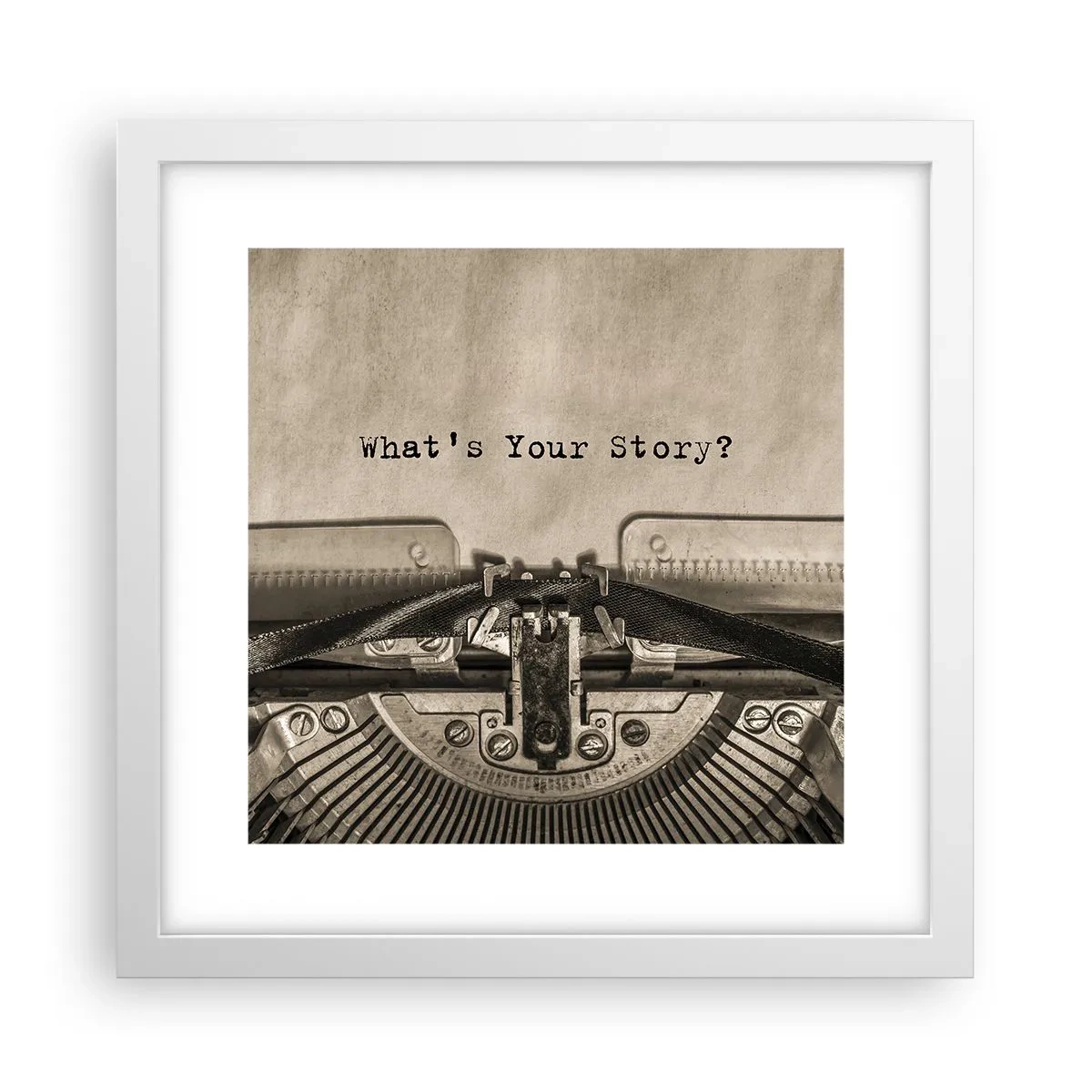 Plagát v bielom ráme - Povedz mi - 30x30 cm