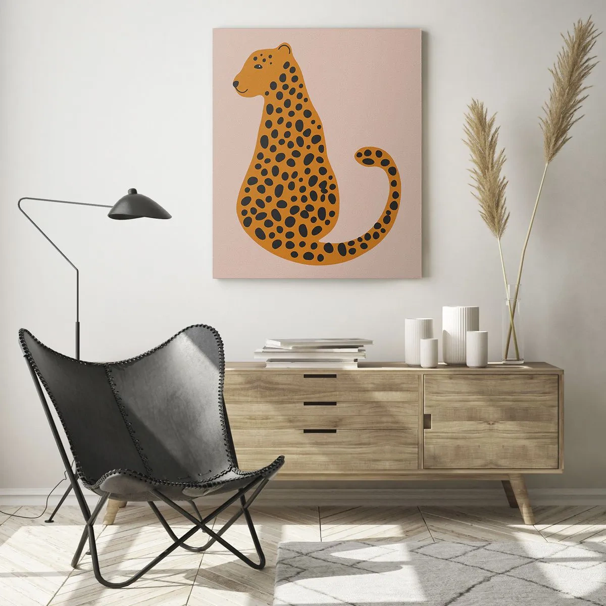 Obraz na skle - Leopardný vzor je v móde - 80x120 cm