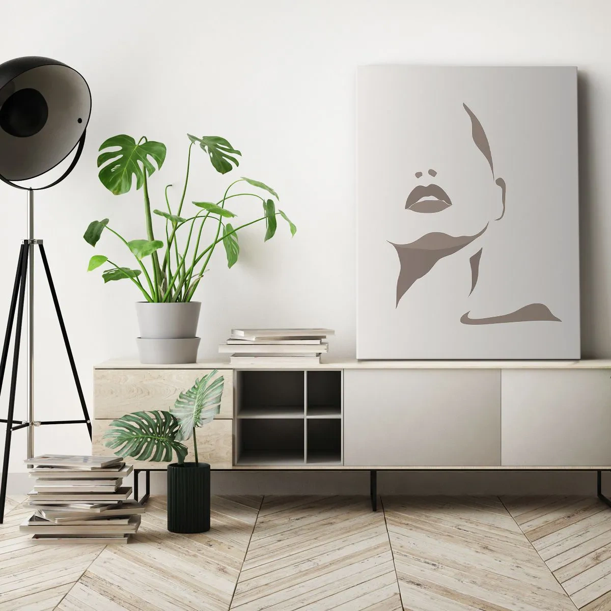 Obraz na plátne - Stvorená zo svetla a tieňa - 55x100 cm