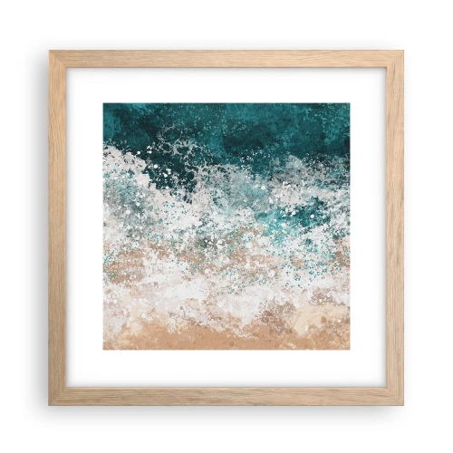Plagát v ráme zo svetlého duba - Morské príbehy - 30x30 cm