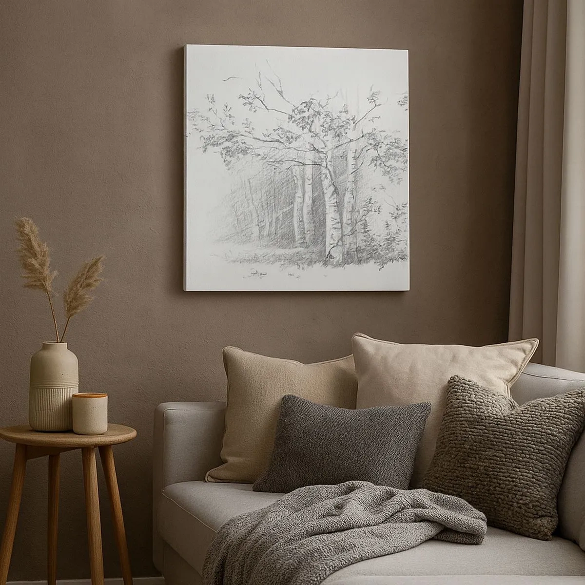 Obraz na plátne - Svetlo brezového lesa - 30x30 cm