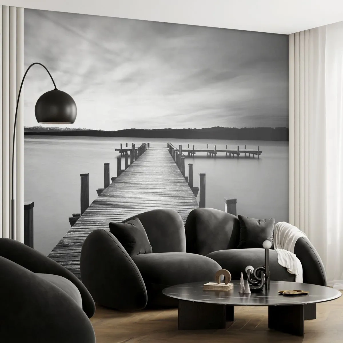 Fototapeta Premium Canvas - Pri napájadle – pokoji - Krajina, Jazero, Drevený most - 100x70 cm