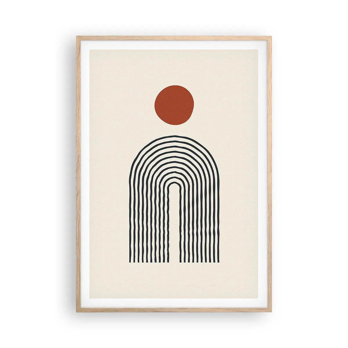 Plagát v ráme zo svetlého duba - Magnetizmus tvarov a farieb - 70x100 cm
