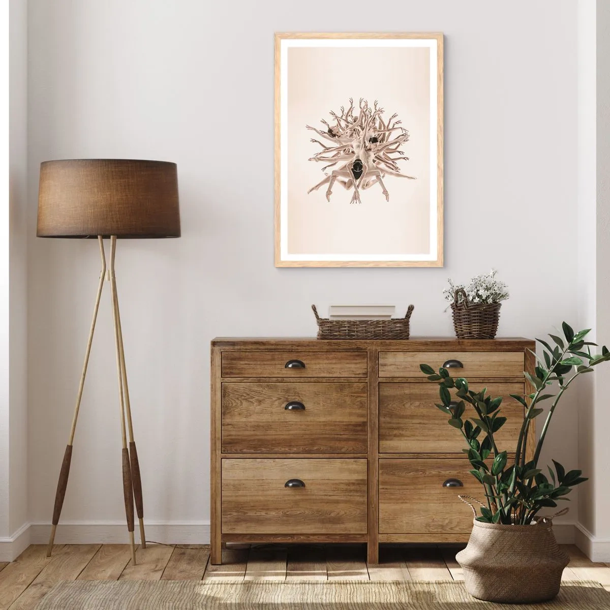 Plagát v ráme zo svetlého duba - Rozkvet v tanci - 30x40 cm